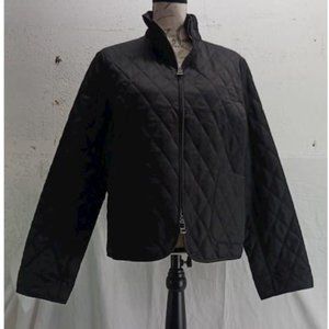 Authenticate Burberry Black Quilted Coat-Size XL